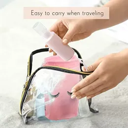 50st Eyelash Afterscare Påsar Plastpåsar Travel Kosmetisk franspåse EVA -väskor med dragkammare för kvinnliga flickor sminkartiklar