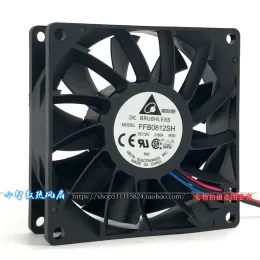 Cooling Original FFB0812SH 12V 0.60A 8CM 8025 double ball bearing high speed violent booster server fan