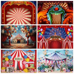 Yeele geburtstagsfeier zirkus thema clown spiele show Red Curtain Baby Kind Hintergrund Fotografie Hintergründe für Fotostudio