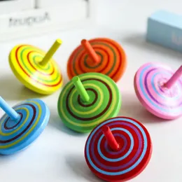 10/20pcs hölzerne Spinning Tops Klassische gemalte Peg-Top Gyro Toys Desktop Bildungsspielzeug für Kinder Kinder Geschenk