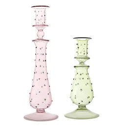 Glaskerzenhalter für Hochzeitssäule Kerzenhalter Glas Kerzenständer farbenfrohe Glasblume Vase Kerzenhalterhalter