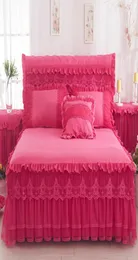 Princess Lace Salia da cama de colchão 3pcs Conjunto de cama Cama Pianos de algodão Profeta King Size 358 R27213407