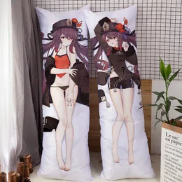 Genshin Impact Dakimakura Hutao Cosplay Pillowcase Anime Game Guysing Body Cover Cover Kawaii Loli Girl Printed Pillow 120x40