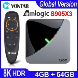 ボックスA95X F3 AIR RGB LIGHT TV BOX ANDROID 9.0 AMLOGIC S905X3 SMART TV BOX 4GB 64GB 32GB TVBOXデュアルWIFI 4K 60FPS 2G 16GBメディアプレーヤー