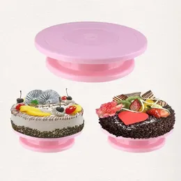 2024 Kuchen Rotary Tisch Mini Plastik Fondant Kuchen Plattform Drehplattform Runde Keksständer rotierende Heimküchenzubehör 1. Für Kuchen