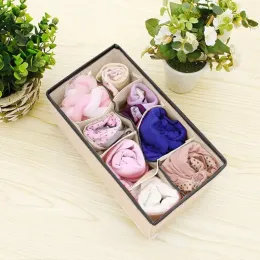 4 datorer Set Underwear Bra Organizer Storage Box Beige Drawer Closet Organisers Boxes for Underwear Scarfs Socks Bra