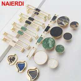 NAIERDI Black Green Gemstone Cabinet Handle Zinc Alloy Gold Furniture Handle Wardrobe Dresser Drawer Knobs Kitchen Cupboard