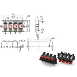 1pcs Amplificatore di altoparlanti esterno Terminale clip clip wp2 wp3 wp4 wp5 wp8 wp10 wp12 interruttore a molla a molla a molla a led con pressione a banana audio