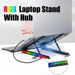 Estações Usb C Laptop Docking Station Hub RGB RGB Ajuste laptop portátil Stand ergonômico titular para MacBook Pro Air