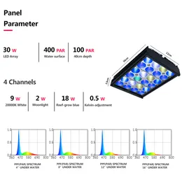 Akvaryum LED Aydınlatma Akvaryumu Resifi Mercan Deniz Akvaryumu Işık LED tank uzaktan kumanda Shannon16