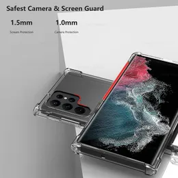 S22Ultra Case Odporny na wstrząsy Clear Soft Silikon dla Samsung Galaxy S22 Ultra Samung S 22 Plus + 22Ultra 5G Coque Coque