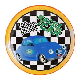 Boy Racing Car Birthday Party Race Thema Einweg Tischgeschirr Teller Set Babyparty -Party -Luftballons Bannerdekoration Supplies