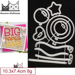 Hjärtstjärnor Circle Balloons Christmas Paper Cut Metal Cutting Dies New Diy Emboss Stencil Scrapbooking Dies for Card Making 2021