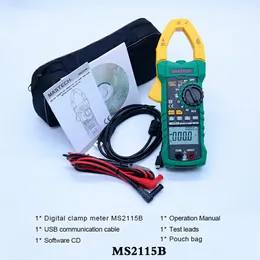 Mastech MultieMeter DC AC Ток 1000a Цифровой зажидок измеритель True RMS Ammeter NCV напряжение OHM Tester Multimeter MS2115A 2115B