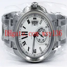 Calibre De Mens Automatic Mechanical Watch W7100015 Stainless steel Bracelet Silver Men's Sports Wrist Watches Transparent Ba304Y