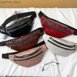 Bolsas esportivas Cantura ao ar livre da moda Cintura côncava convexa bolso de couro genuíno com zíper Fanny Pack Phone Phone Body Horizontal Fechado C Y240419 HKIT