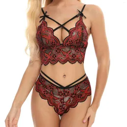 Calcinha feminina virilha de roupa íntima sexy de roupas de roupa floral bordado sólido diversão cruzado crisscrosp tira exótico ropa interior sexi mujer