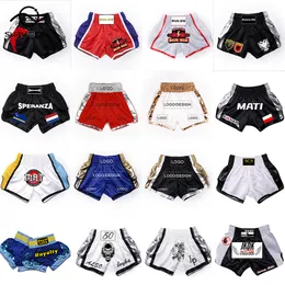 Custom MMA Muay Thai Shorts mit Ihrem Design- oder Marken -Logo -Kickbox -Hosen für Erwachsene Kinder Sanda Fight Boxing Trunks Männer Frauen Frauen