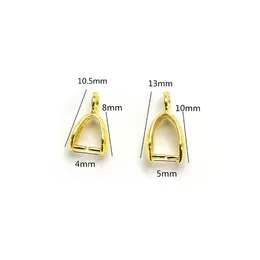 20st Pure Brass 18k Gold Plated Bail Connectors Pinch Clip Pendant Bails Clasps Necklace Connector Accessories For DIY Jewelry