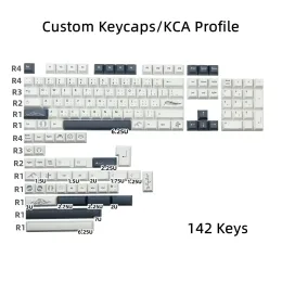 Combos Custom Prine Embryo -Cap Cap Black и White 142 клавиши KCA Profile Dye Сублимация ISO Enter для механической клавиатуры Cherry MX