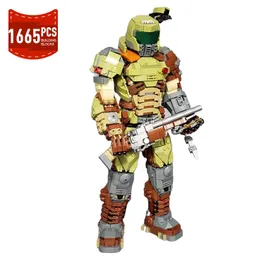 MOC Atış Oyunu Mahkum Slayer Mech Warrior Shooter Bina Back Set Robot Model Montaj Tuğla Diy Oyuncak Doğum Günü Hediyeleri