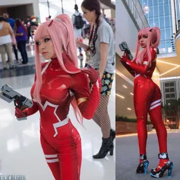 Franxx 02 Zero의 달링 2 개의 슈퍼 히어로 코스프레 의상 점프 수트 동물 Zentai Suit Halloween Girls Bodysuit 성인 어린이