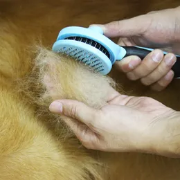 Hoopet Hunde Katzenkamm Shedding Tool Pinsel Kamm Rake Haustier Fell Pflege schnell sauberes kurzes Haar