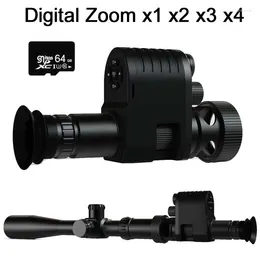 Telescópio Digital Zoom Monoculars Adicione o Anexo 300m Escopo de Visão Noturna Infravermelha para Caçar Gravação de Vídeo 64 GB