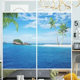 Window Stickers Film Privacy Seascape Glass Sticker UV Blocking Heat Control Static Cling For Homedecor