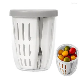 Storage Bottles Vacuum Fruit Containers Box Reusable Leakproof Vegetable Case With Fork Removable Kitchen Food Container