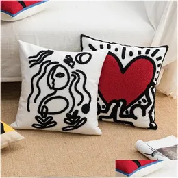 Cushion/Decorative Pillow Soft S P Er 45X45 Nordic Ivory Loop Tufted Decoration Home Decorative Pillows For Couch Sofa Living Room D Dhcsn