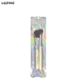 Long Style One Late Clear Holographic Ziplock Plástico Plástico Pacotes de varejo a laser Saco de Cosmético Silver Ferramentas com zíper com gancho