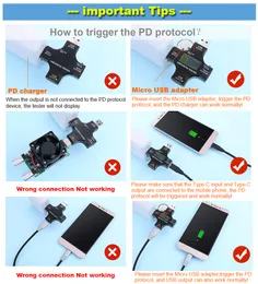 USB 3.1 Type-C-testare DC Digital Voltmeter Amperimetor Spänningsströmmätare Ammeter Detektor PD Power Bank Charger Indicator