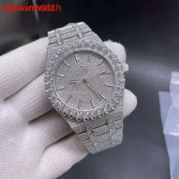 Brand Automatic 8215 Movimento CZ Diamonds Sier Case Watch