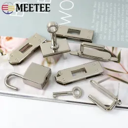 Meetee 1set（7pcs）/2/3/4/5セット45mm 4色メタルバッグハードウェアアクセサリー女性のハンドバッグクラスプロックバックルパーツレザークラフト