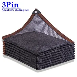 3pin/6pin/12pin Black Garden Net Net Hdpe Sun Shade Agriculture Greenhouse Shade Green Cover Balcony Plants Succulent Plants Shelter