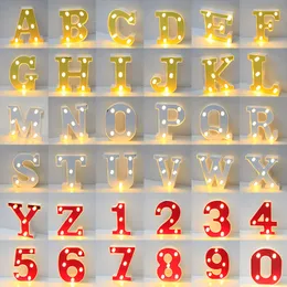 16cm Gold Luminous 26 English LED Letter Night Light Alphabet Number Lamp Christmas Wedding Birthday Party Propose Decoration