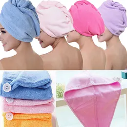 Schwimmhandtuch Schnelles schnelles trockenes Haarhut absorbierende Handtuchkappe Turban Wickel weicher Duschhut Schnell trockenes Handtuch