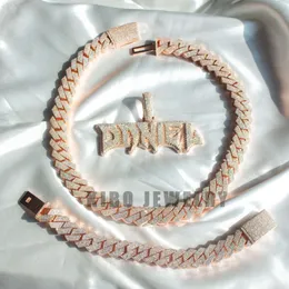 Coutom Jewelry Men 8mm Hip Hop Armband Hip Hop Juwely Real 10k festes Gold Iced VVS Labor DIAMOND Kubaner Limkenkette