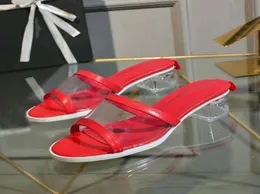 Neue farbenfrohe Mules -Hausschuhe Brand -Hausschuhe Designer -Pantoffeln Mules PVC Lambskin Women Low Heel Fashion Schuh Größe 35419522278