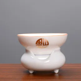 Weiße Porzellan Tee Infuser Tea Taray Tool Hand Lack Tee Filter Keramik Tee Set Chinesisches Accessoires Teesiiebling Leckage