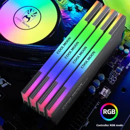 Cooling COOLMOON RAM Heatsink Radiator 5V 3PIN ARGB Cooler Addressable Cooling Vest Heat Sink Cooler for DDR3 DDR4 Desktop PC Ram Memor