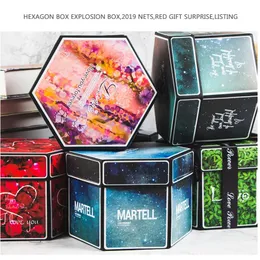 Novo 2024 18 Colors Surpresa Party Love Explosion Box Explosion for Scrapbook de reconformação de aniversário DIY Álbum Christmas Gift Droshipping - -