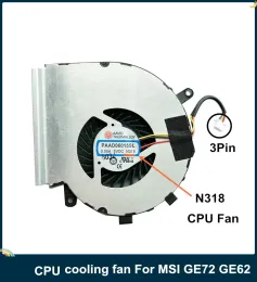 Pads LSC Original CPU Cooler Fan for MSI Ge72 Ge62 PE60 PE70 GL62 GL72 استبدال PC COWING FAN N318