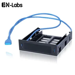 Hubs enabs 2 x painel frontal USB 3.0 com 3,5 "de dispositivo/HDD ou 2,5" SSD/HDD a 5,25 Fluppy to Optical Bay Bay Batrhet Sury Converter