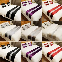 50x210 cm Luxury Flannel Bed Runners Home Hotel Bed Read Taiks Read Protector Bianche