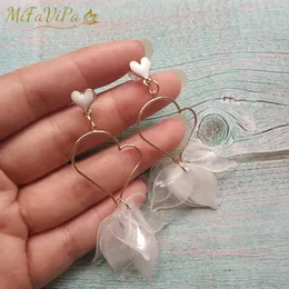 Dangle Earrings 10 PCS MiFaViPa Trendy Heart Shaped Earring Bohemia Handmade Long Crystal Tassel Sweet Korean Leaf Drop