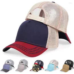 Ballkappen Feste Farbe Sommer Baseball Mütze Männer Frauen reine Baumwolle hochwertige Mesh Hip Hoper Trucker Hut