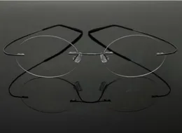 بيع Steve Jobs Star Style Memory Memory Titanium Frames Rimless round Myopia Eyeglasses Glasses Pansics Fra8231174