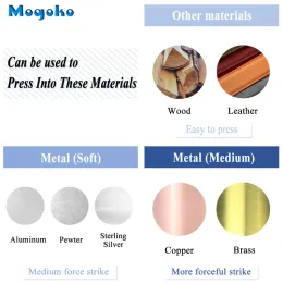 Mogoko 6 мм металлические штампы для удара инструментов алюминиевая кожа уникальная маркировка символов перчатки